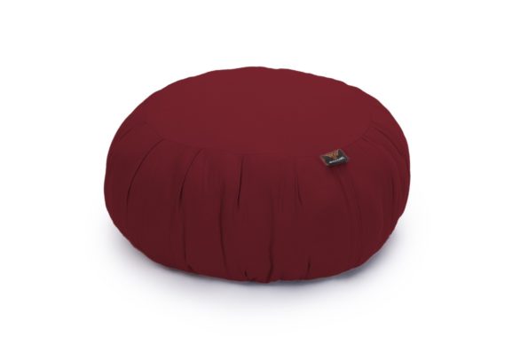 Coussin en coton bordeaux