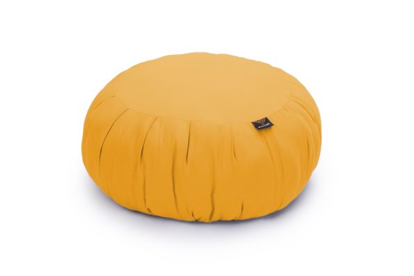 Coussin en coton moutarde